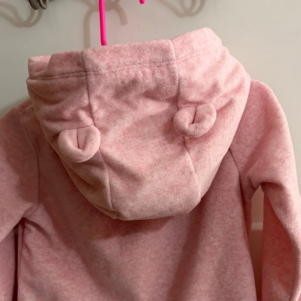 Carter's soft Pink Fleece Hooded jumpsuit